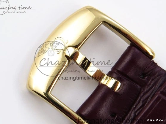 0202 De Ville Date YG MKF 1:1 Best Edition White Textured Dial Roman Marker on Brown Leather Strap A Refined 7756